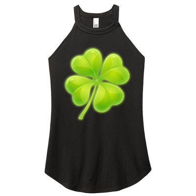 Cute St Patricks Day Lucky Glowing Shamrock Clover Women's Perfect Tri Rocker Tank