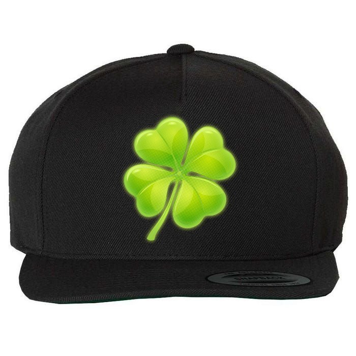 Cute St Patricks Day Lucky Glowing Shamrock Clover Wool Snapback Cap