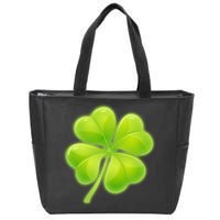 Cute St Patricks Day Lucky Glowing Shamrock Clover Zip Tote Bag
