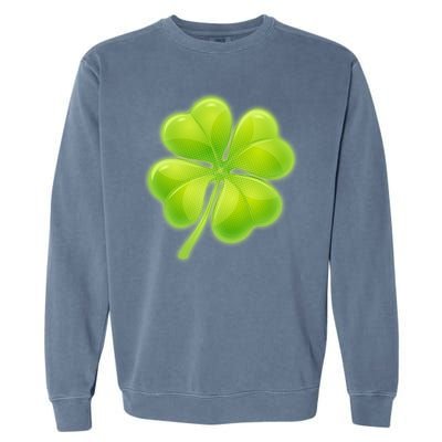 Cute St Patricks Day Lucky Glowing Shamrock Clover Garment-Dyed Sweatshirt