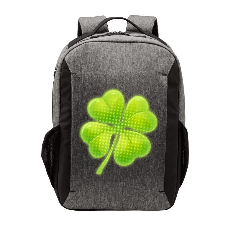 Cute St Patricks Day Lucky Glowing Shamrock Clover Vector Backpack