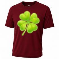 Cute St Patricks Day Lucky Glowing Shamrock Clover Performance Shirt