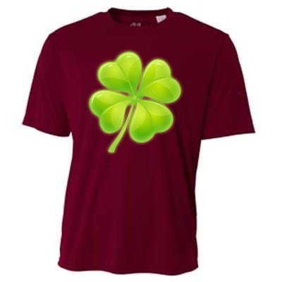 Cute St Patricks Day Lucky Glowing Shamrock Clover Cooling Performance Crew T-Shirt