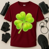 Cute St Patricks Day Lucky Glowing Shamrock Clover Performance Shirt