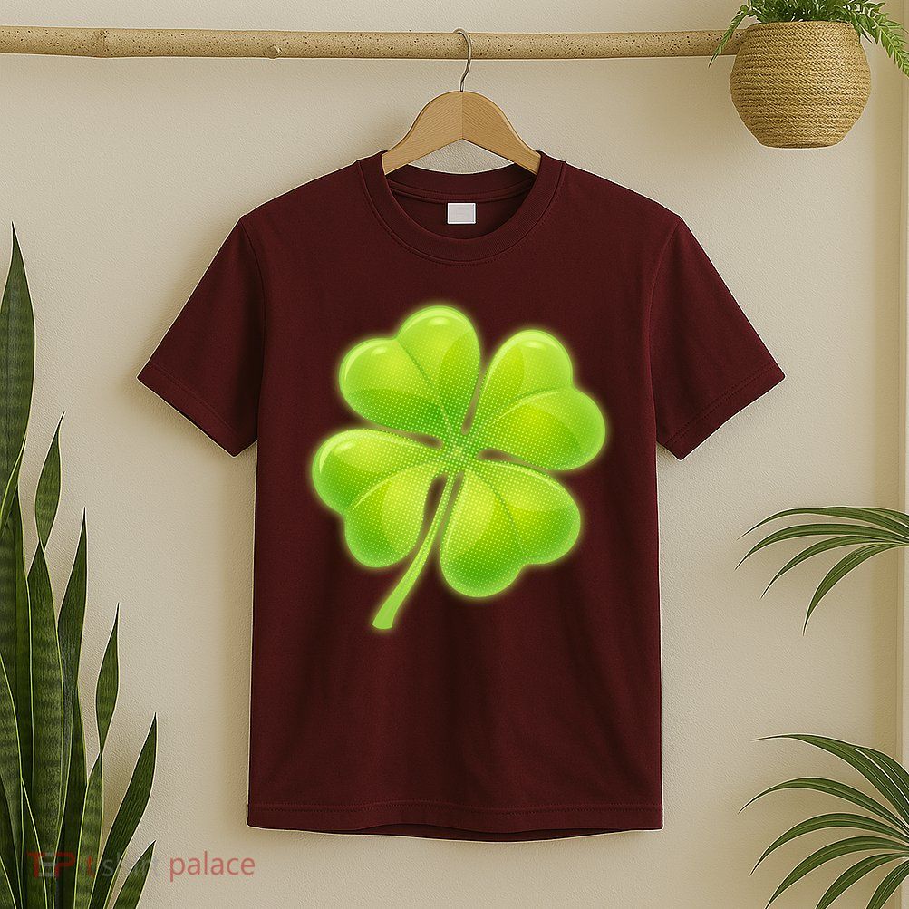 Cute St Patricks Day Lucky Glowing Shamrock Clover T-Shirt