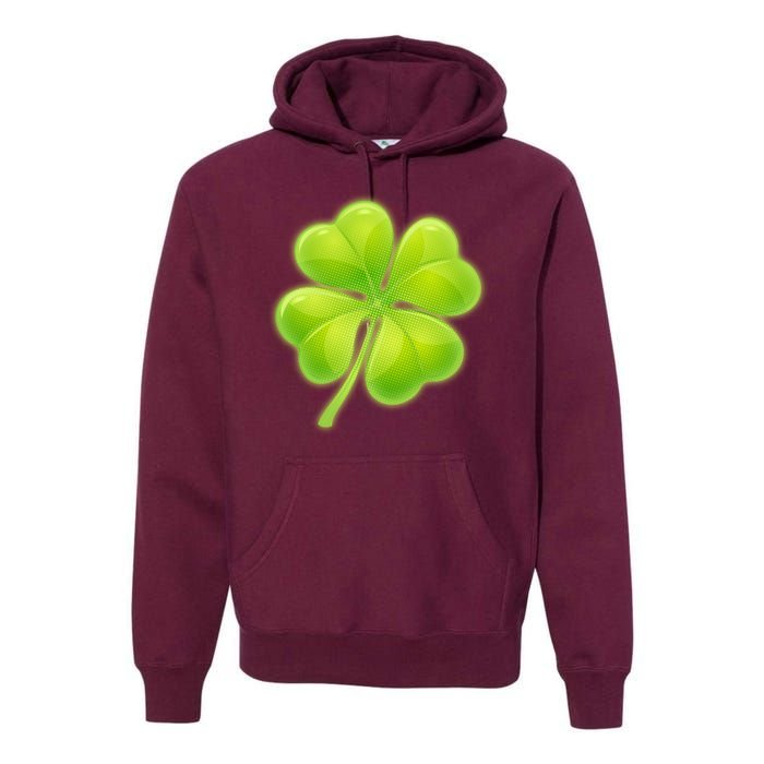 Cute St Patricks Day Lucky Glowing Shamrock Clover Premium Hoodie