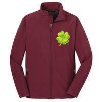 Cute St Patricks Day Lucky Glowing Shamrock Clover Core Soft Shell Jacket