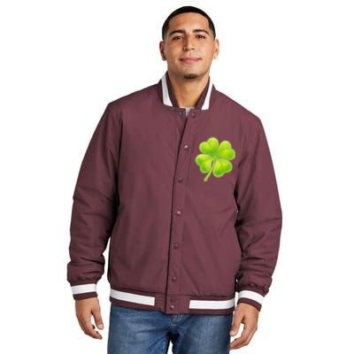 Cute St Patricks Day Lucky Glowing Shamrock Clover Insulated Varsity Jacket