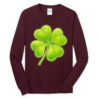 Cute St Patricks Day Lucky Glowing Shamrock Clover Tall Long Sleeve T-Shirt