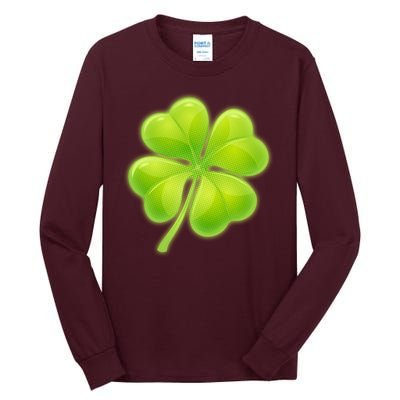 Cute St Patricks Day Lucky Glowing Shamrock Clover Tall Long Sleeve T-Shirt