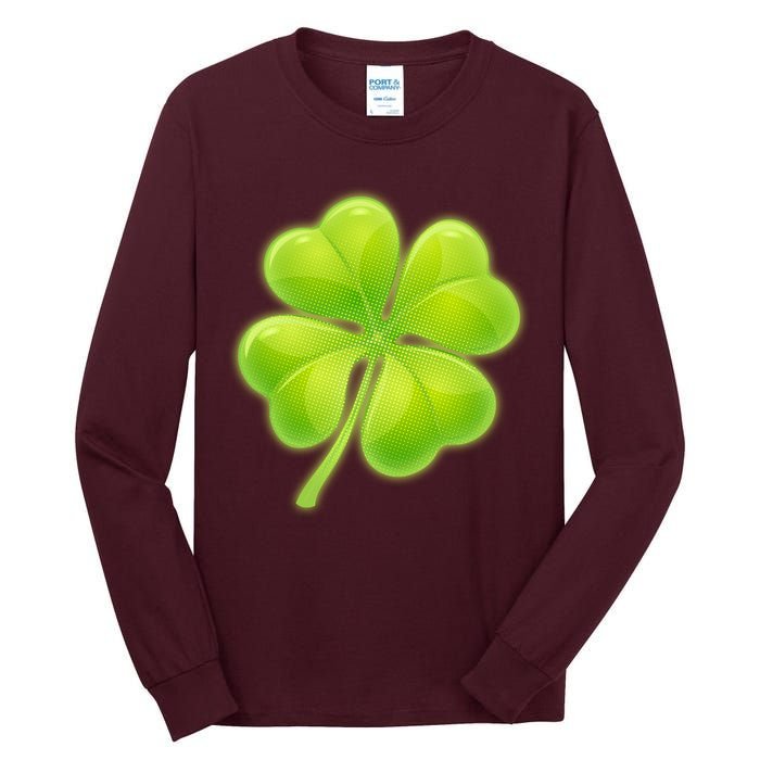 Cute St Patricks Day Lucky Glowing Shamrock Clover Tall Long Sleeve T-Shirt
