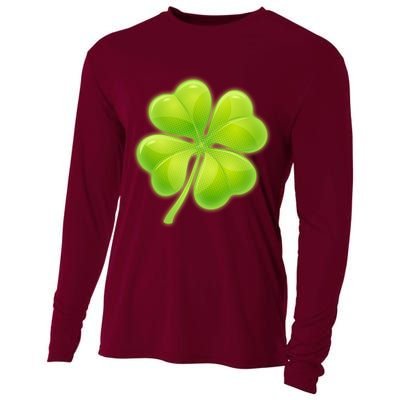 Cute St Patricks Day Lucky Glowing Shamrock Clover Cooling Performance Long Sleeve Crew