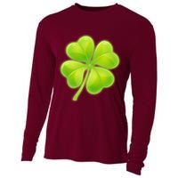 Cute St Patricks Day Lucky Glowing Shamrock Clover Cooling Performance Long Sleeve Crew