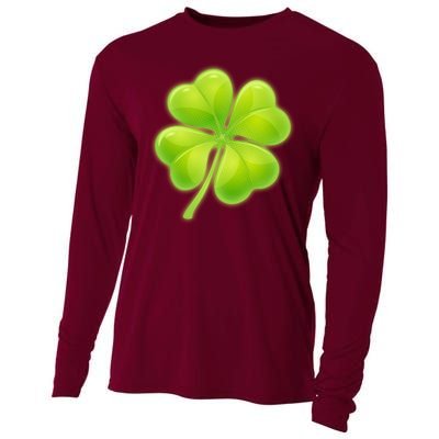 Cute St Patricks Day Lucky Glowing Shamrock Clover Cooling Performance Long Sleeve Crew