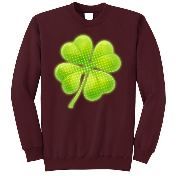 Cute St Patricks Day Lucky Glowing Shamrock Clover Tall Sweatshirt