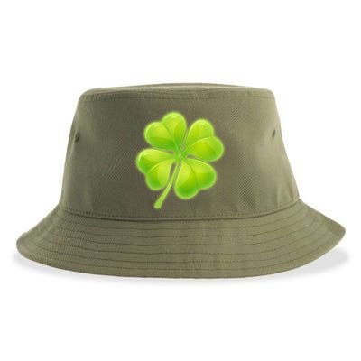 Cute St Patricks Day Lucky Glowing Shamrock Clover Sustainable Bucket Hat