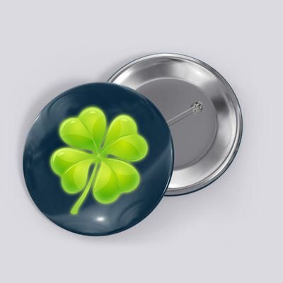 Cute St Patricks Day Lucky Glowing Shamrock Clover Button