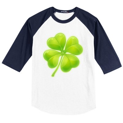 Cute St Patricks Day Lucky Glowing Shamrock Clover Baseball Sleeve Shirt