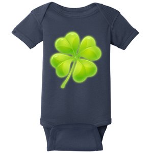 Cute St Patricks Day Lucky Glowing Shamrock Clover Baby Bodysuit