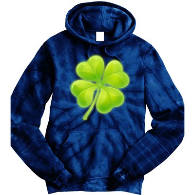 Cute St Patricks Day Lucky Glowing Shamrock Clover Tie Dye Hoodie