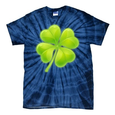 Cute St Patricks Day Lucky Glowing Shamrock Clover Tie-Dye T-Shirt