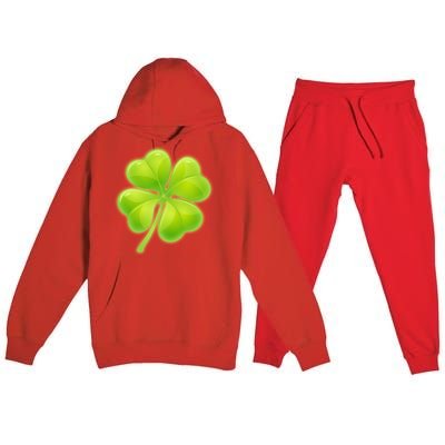 Cute St Patricks Day Lucky Glowing Shamrock Clover Premium Hooded Sweatsuit Set