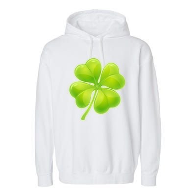 Cute St Patricks Day Lucky Glowing Shamrock Clover Garment-Dyed Fleece Hoodie