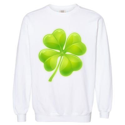 Cute St Patricks Day Lucky Glowing Shamrock Clover Garment-Dyed Sweatshirt