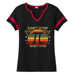 Can't Stop Pi Symbol Won't Stop Math Pi Day Funny Maths Club Ladies Halftime Notch Neck Tee