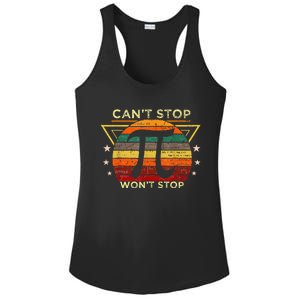 Can't Stop Pi Symbol Won't Stop Math Pi Day Funny Maths Club Ladies PosiCharge Competitor Racerback Tank