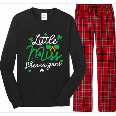 Cute St Patrick Costume Shamrock Little Miss Shenanigans Gift Long Sleeve Pajama Set