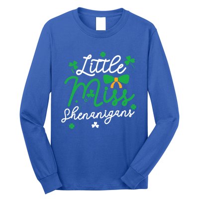 Cute St Patrick Costume Shamrock Little Miss Shenanigans Gift Long Sleeve Shirt