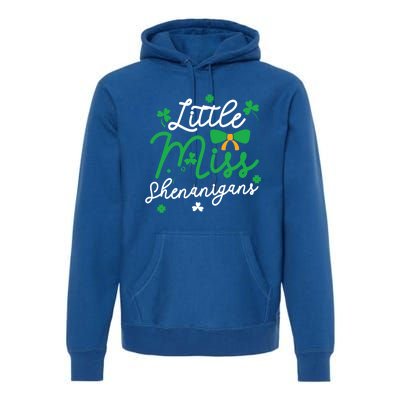 Cute St Patrick Costume Shamrock Little Miss Shenanigans Gift Premium Hoodie