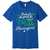 Cute St Patrick Costume Shamrock Little Miss Shenanigans Gift Premium T-Shirt