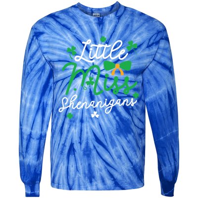 Cute St Patrick Costume Shamrock Little Miss Shenanigans Gift Tie-Dye Long Sleeve Shirt