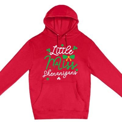 Cute St Patrick Costume Shamrock Little Miss Shenanigans Gift Premium Pullover Hoodie