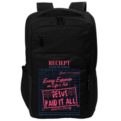 Christian Salvation Quote Forgiveness Jesus Paid It All Impact Tech Backpack