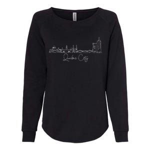 City Skyline Quebec Canada Womens California Wash Sweatshirt