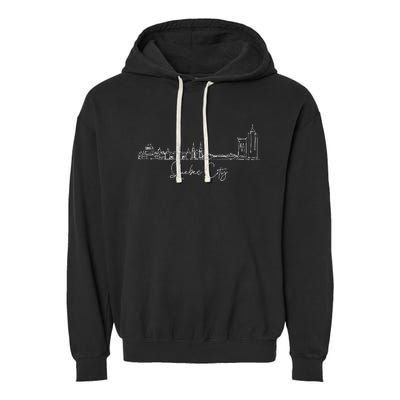 City Skyline Quebec Canada Garment-Dyed Fleece Hoodie