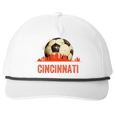 Cincinnati Soccer Queen City Skyline Futbol Fan Snapback Five-Panel Rope Hat