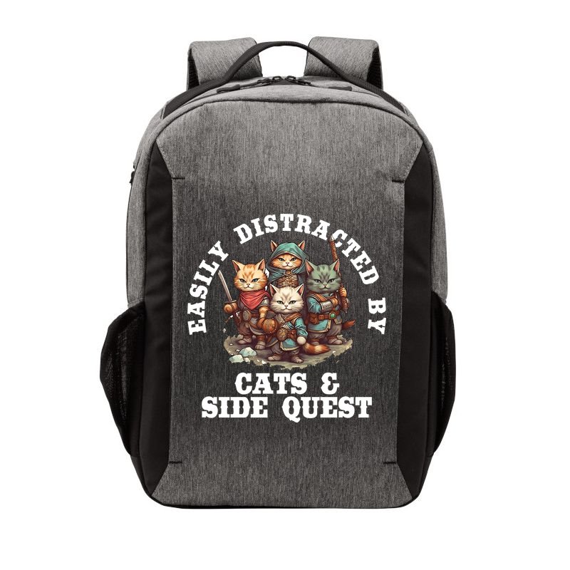 Cats Side Quest Distracted Tabletop Funny Vector Backpack
