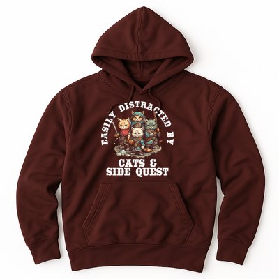 Cats Side Quest Distracted Tabletop Funny Hoodie