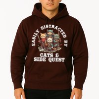 Cats Side Quest Distracted Tabletop Funny Hoodie