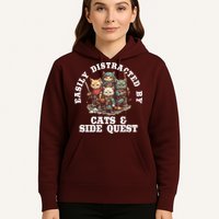 Cats Side Quest Distracted Tabletop Funny Hoodie
