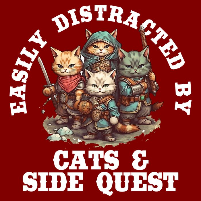 Cats Side Quest Distracted Tabletop Funny Full Zip Hoodie