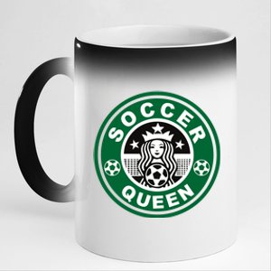 Cool Soccer Queen 11oz Black Color Changing Mug