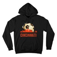 Cincinnati Soccer Queen City Skyline Futbol Fan Hoodie