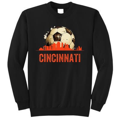 Cincinnati Soccer Queen City Skyline Futbol Fan Sweatshirt