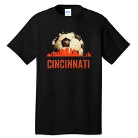 Cincinnati Soccer Queen City Skyline Futbol Fan Tall T-Shirt