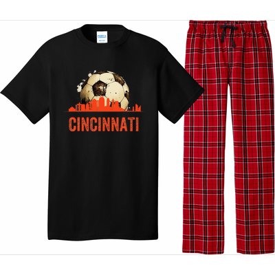 Cincinnati Soccer Queen City Skyline Futbol Fan Pajama Set